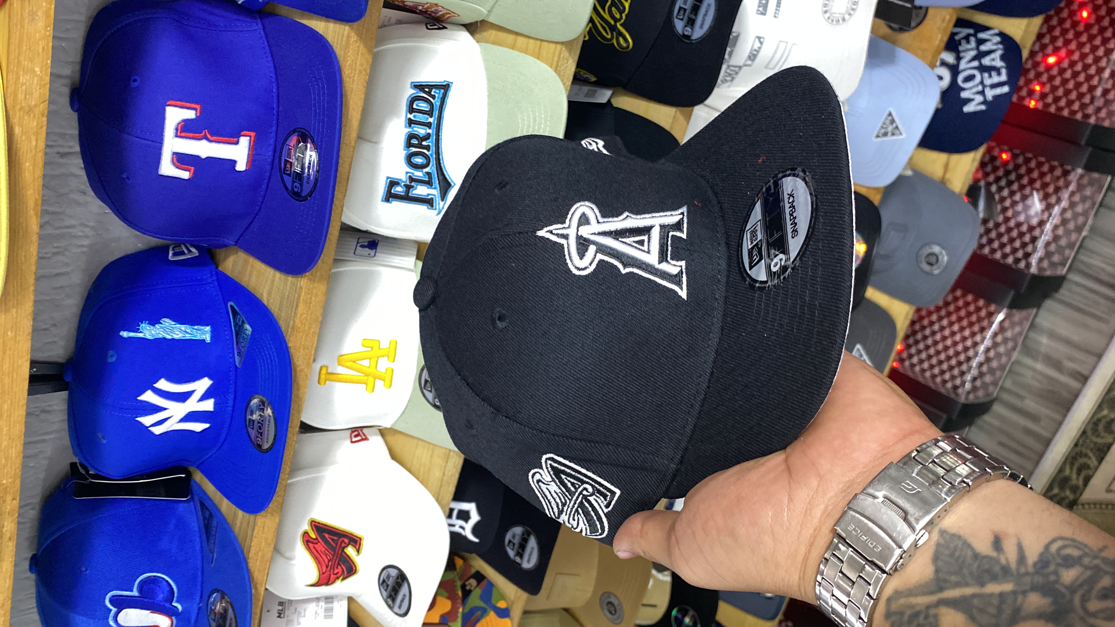 Gorra AAA Los Ángeles negra plana 