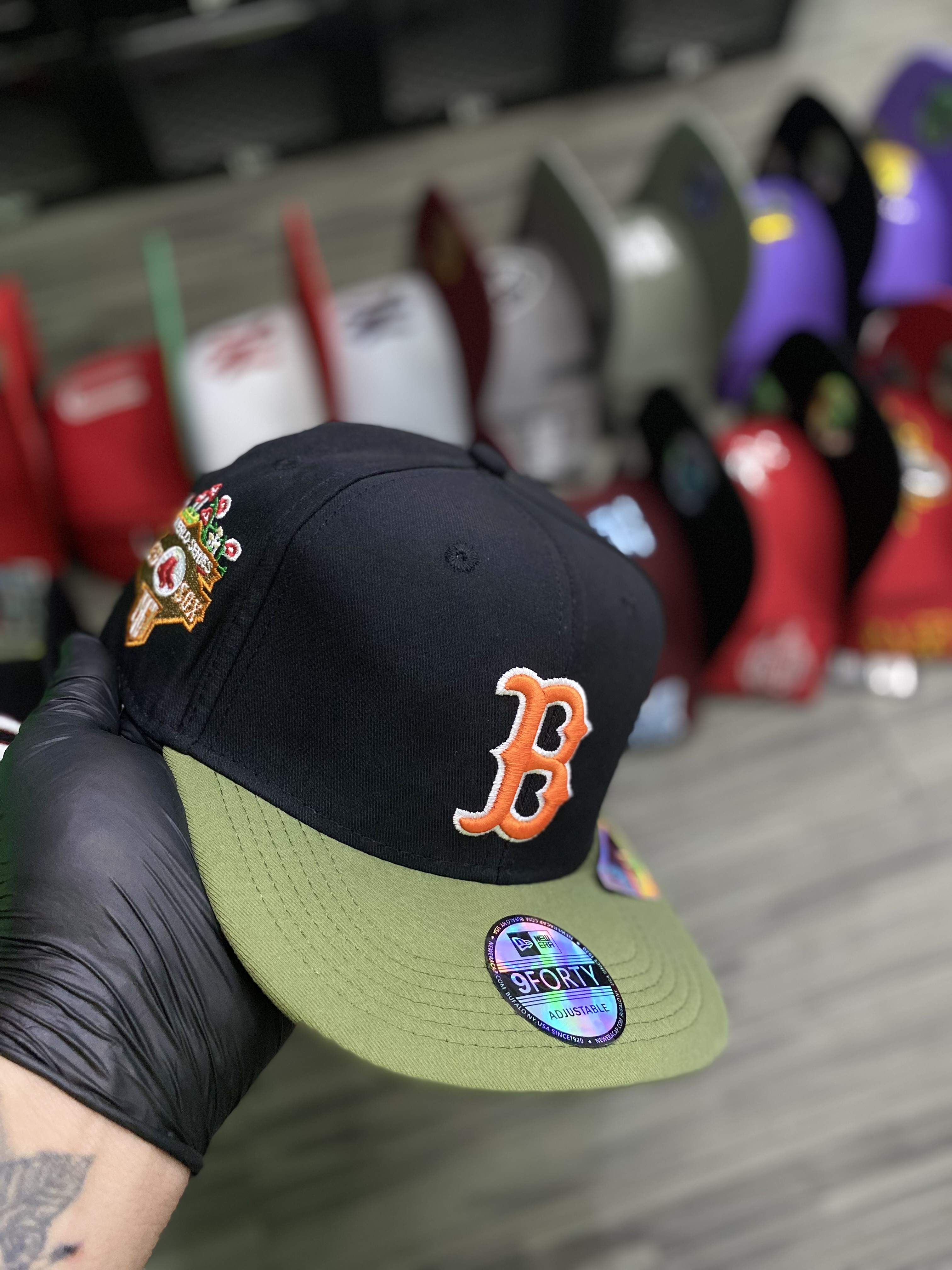 Gorra AAA Boston negra con verde ( plana ) 