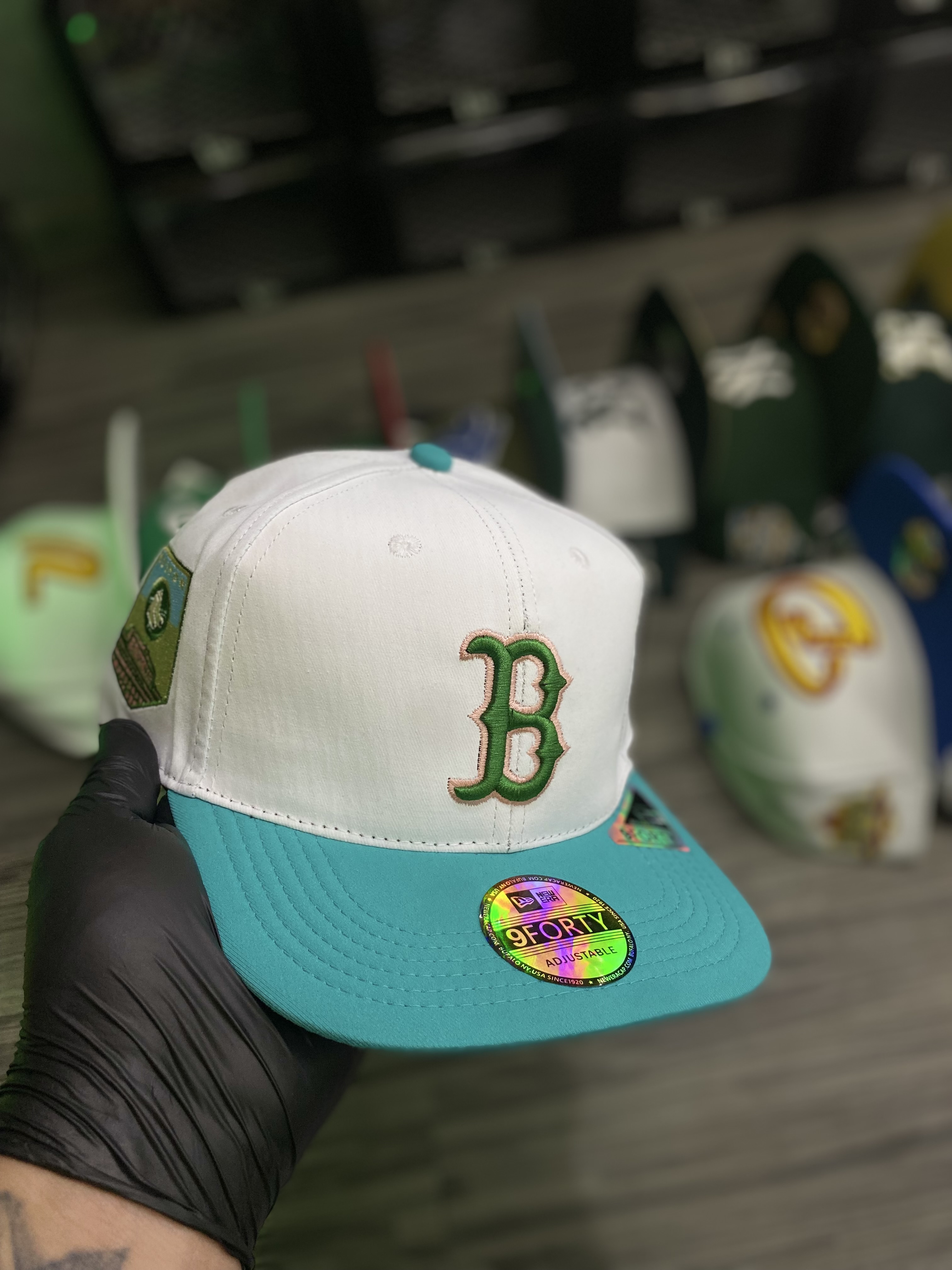 Gorra AAA Boston verde y blanca ( plana 