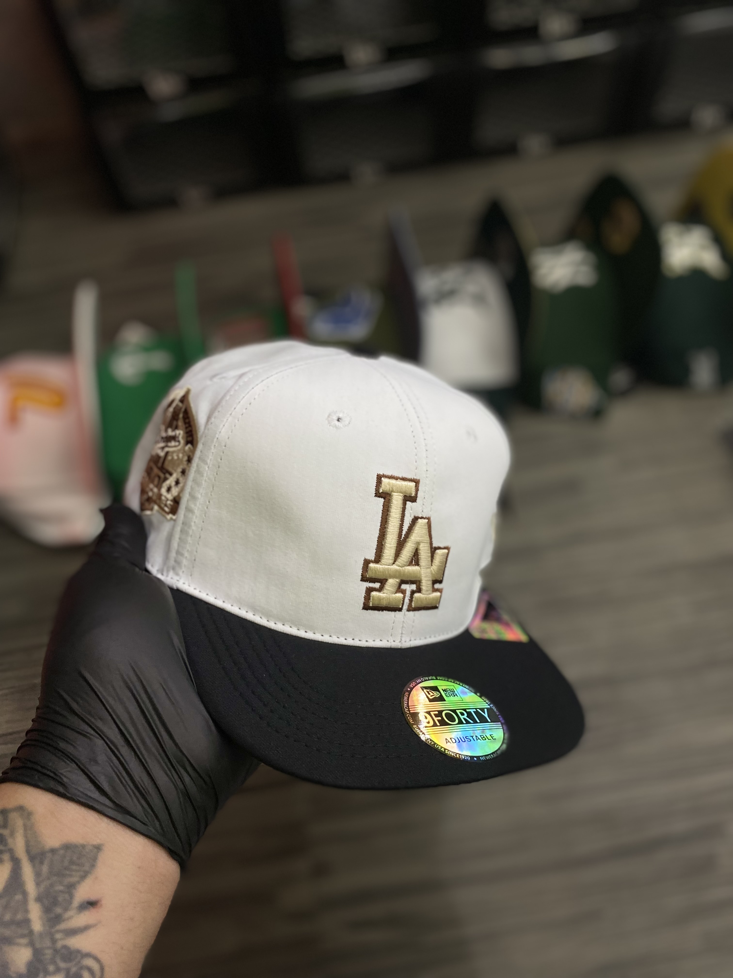Gorra AAA Los Angeles Dodgers blanca con negro ( plana ) 