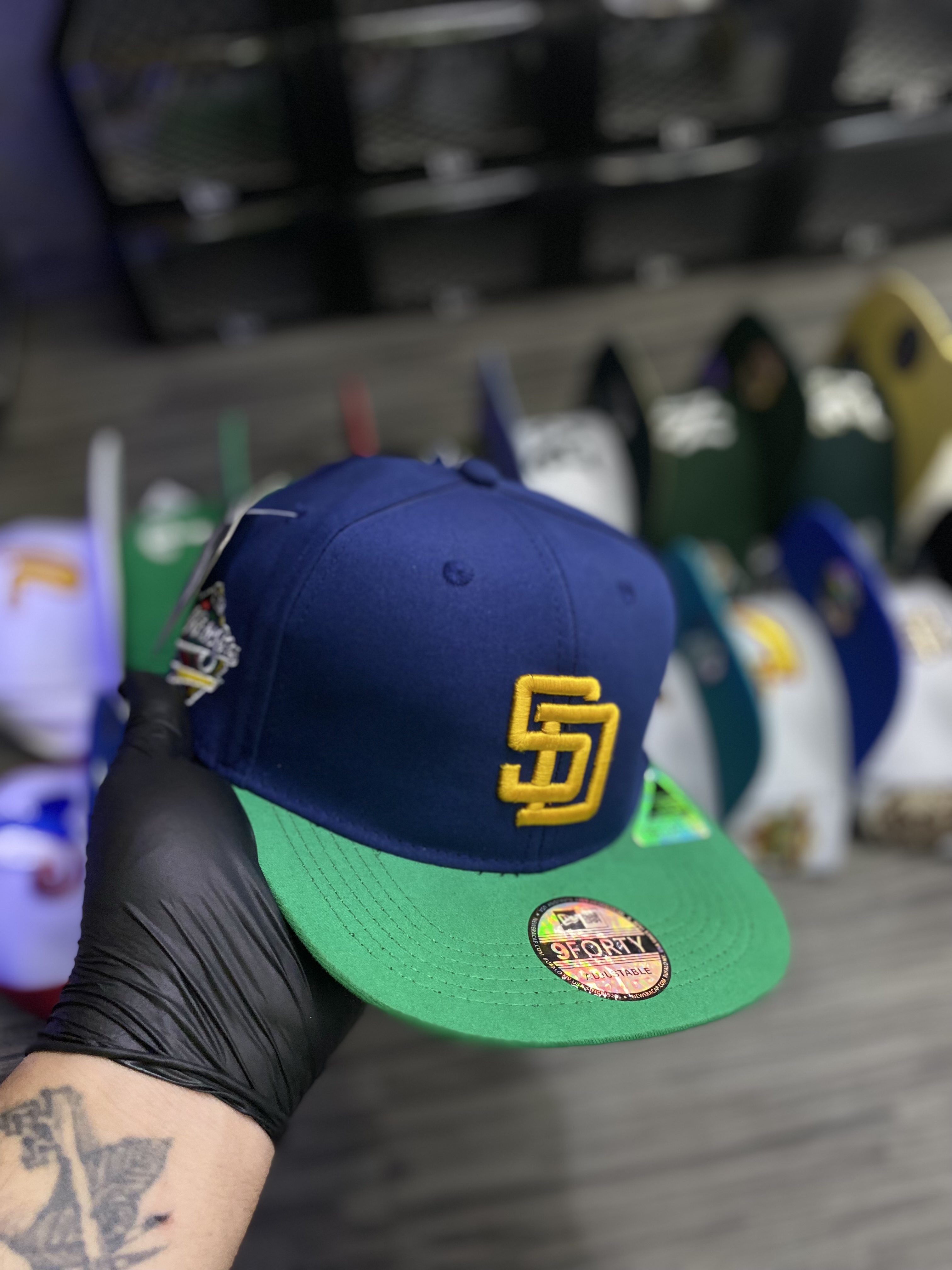 Gorra AAA San Diego azul con verde ( plana ) 